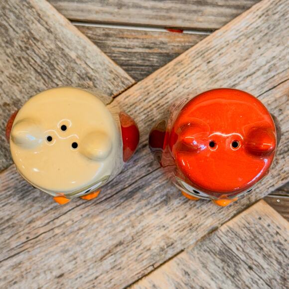 Vintage Ceramic Owl Salt and Pepper Shaker Set, Retro Theme, Fall/Autumn Theme - Picture 6 of 9